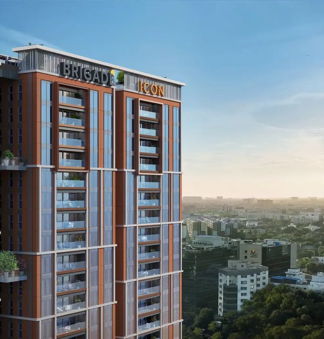 Brigade Icon residential tower with copper-tinged facade (artist's impression)